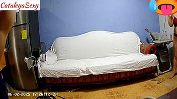 Big ass Latina milf model preps sexy outfit backstage for hot sex