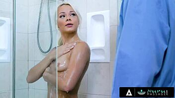 your oiled cock feels amazing during this nuru massage elsa jean rides you hard now