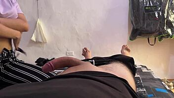 hot college girl sucks cock whole swallows creamy load pov