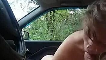 russian blonde enjoys public car sex