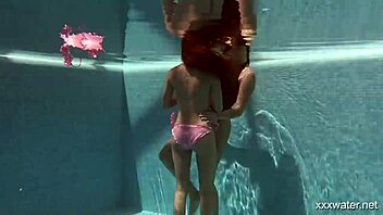 Holy shit! Sexy serbian and russian lesbians grinding tight asses underwater in steamy shower!