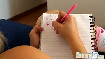 sammy vigorously fingers her petite teen pussy in solo tease