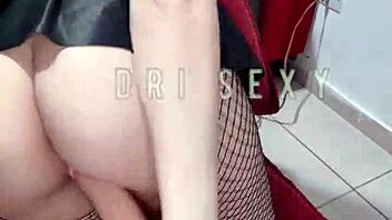 fantasy personal slut brunette sucks cock rebolando with dildo in tight pussy