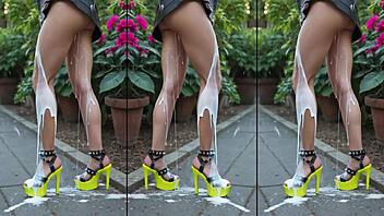 High Heels Legs Feet Drenched Public Cumshots Mess