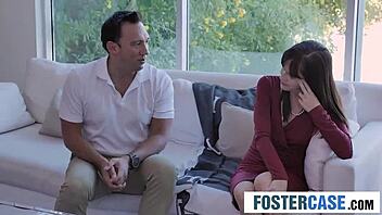 cute brunette foster girl punished hard by dad