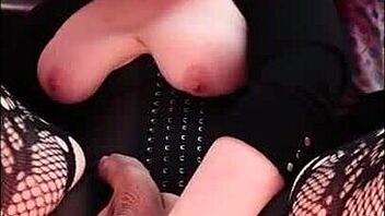 check out this sexy bbw shemale stroking her big cock to a hot cumshot