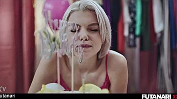 birthday girl grows futa cock to fuck bestie pussy creampie