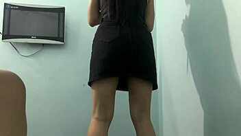 Curvy College Skirt Ass Workout Tease