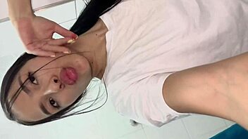 sexy colombian latina squirts intensely fingering in gym bathroom pov hd