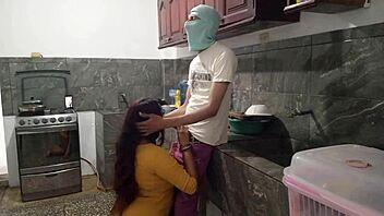 i pull down my stepbrother's pants in the kitchen for a homemade deepthroat treat