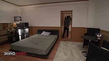 Passionate Asian office babe delivers intense blowjob in heat