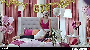 birthday girl grows futa cock to fuck bestie pussy creampie