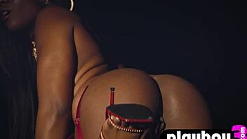 god this ebony milf's lingerie pose exposes her sexy petite tits