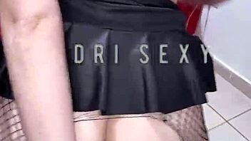 fantasy personal slut brunette sucks cock rebolando with dildo in tight pussy
