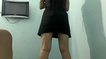 Curvy College Skirt Ass Workout Tease