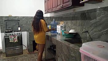 i pull down my stepbrother's pants in the kitchen for a homemade deepthroat treat