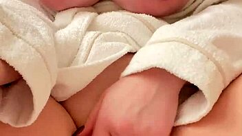 Big tits mom masturbates post-shower bliss