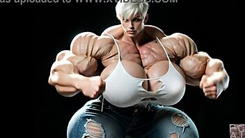 how buff can she get? massive muscles exploding on abigail arcane