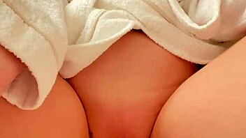 Big tits mom masturbates post-shower bliss