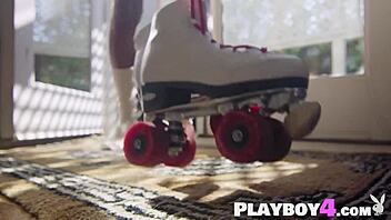 cute curly scarlit scandal fingers shaved ebony pussy solo tease