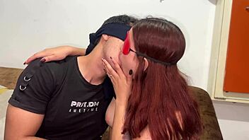 hot latina kisses deeply with wet saliva tongue play