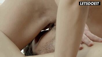 our kinky czech threesome moans on massage table spooning sensual pussy pounding