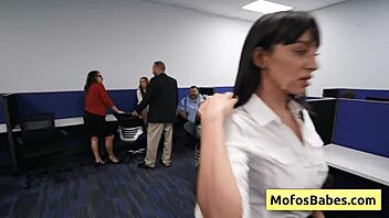 big titted milf craves hard pounding and nasty facial in break room