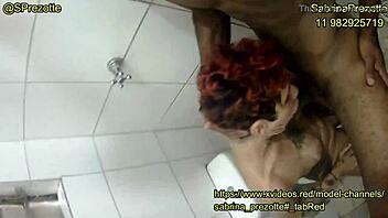 Sabrina prezotte and rafa dotado fuck wildly in the shower as travesti gets railed hard