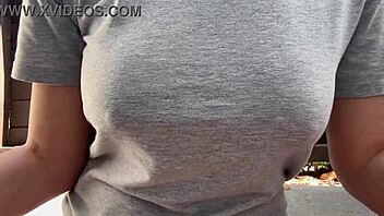 Italian Big Tits Milf Smokes Outdoors