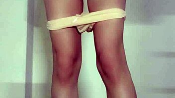 ladyboy masturbates outdoors cums in soaked panties upskirt