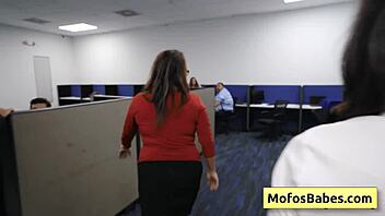 big titted milf craves hard pounding and nasty facial in break room