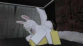 Passionately pounding hot furry babe's ass in roblox condo thrill