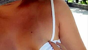 hot milf teases publicly then delivers pov blowjob