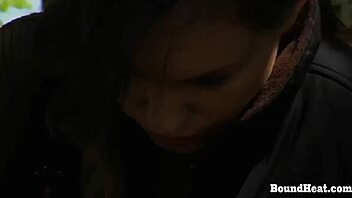 Hey, check out this curvy lesbian slave bound outdoors after getting caught