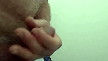 Rustyas1 jerks small cock hard in public toilet orgasm rush