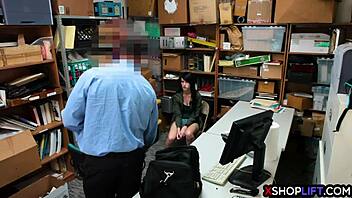 Ever wonder what happens when a shoplifting teen's hairy pussy meets the mall cop?