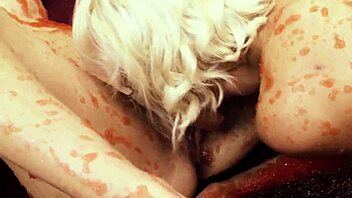 two blonde sluts lou lou christine love rip clothes lick gaping wet pussies