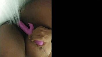 naejae's ebony milf body glistens as she sensually sucks dildo in steamy shower 💦🛁