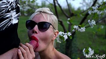 Gardener facefucks tattooed girl pov sloppy cum swallow outside 😘