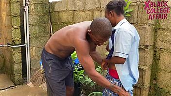 Neighbor fucks schoolgirl outdoors! 🔥👀