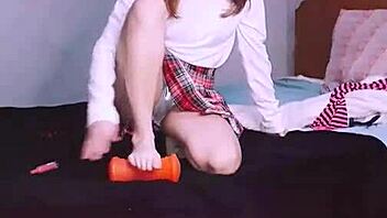 bonneyuwu showing off my small tits feet in miniskirt fetish tease