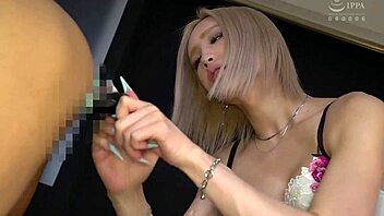 mysterious ladyboy dominates eager boy top style