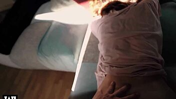 Lesbian stepsis loses control spreading for irresistible big cock cum explosion