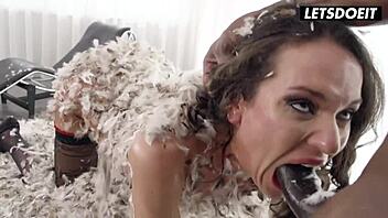 russian nataly gold pushes anal limits with rough deep black cock