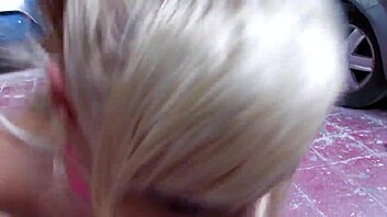 blonde euro pornstar rewards mechanic with tight anal pounding