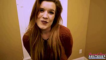 Keaton rams dildo deep in ginger pussy then begs for hard banging