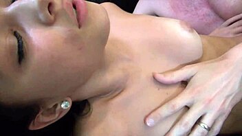 adorable brunette teen mandy sky strips bikini for monster cock fun