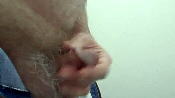 Rustyas1 jerks small cock hard in public toilet orgasm rush
