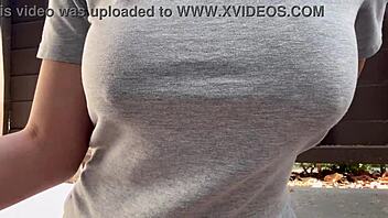 Italian Big Tits Milf Smokes Outdoors