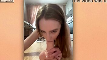 I'm sucking this dildo while fingering my tight ass!